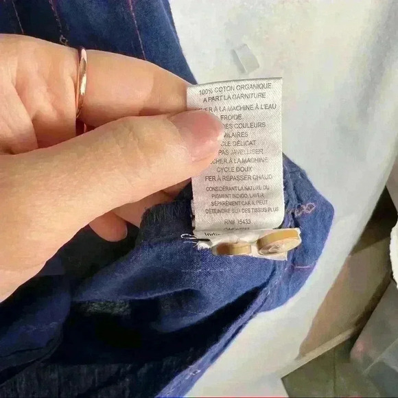 Toad&Co Organic Cotton Dress Womens S Indigo Ridge Sleeveless Button Up Pockets - Picture 9 of 14